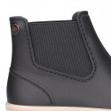 Ankle rain boots with elastic band and SNEAKER MINI DESIGN.