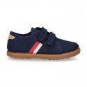 New autumn winter canvas tennis style shoes with flag detail and VELCRO strap.