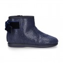 New Ankle boot shoes with VELVET BOW in Snake print Serratex autumn-winter canvas.