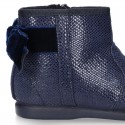 New Ankle boot shoes with VELVET BOW in Snake print Serratex autumn-winter canvas.