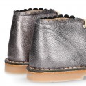 METAL Nappa leather Safari Boots with waves design.