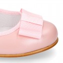 New little OKAA Mary Jane shoes with shoemaker ribbon in PEARL NAPPA leather.