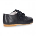 Nappa leather Stylized classic english style shoes with shoelaces closure.