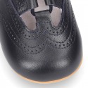 Nappa leather Stylized classic english style shoes with shoelaces closure.