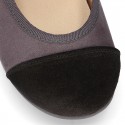 Autumn winter canvas little Mary Jane shoes with elastic band and TOE CAP DESIGN.