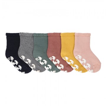BABY NON-SLIP TERRY COTTON SOCKS WITH PATTERNED CUFF BY CONDOR.