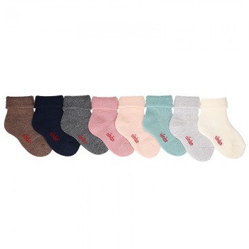 BABY NON-SLIP TERRY COTTON SOCKS WITH PATTERNED CUFF BY CONDOR.