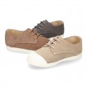 New kids suede leather Tennis type shoes with TOE CAP.