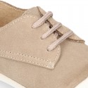 New kids suede leather Tennis type shoes with TOE CAP.