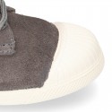 New kids suede leather Tennis type shoes with TOE CAP.