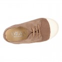 New kids suede leather Tennis type shoes with TOE CAP.