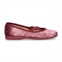 New SATIN VELVET canvas ballet flats dancer style with elastic crossed bands.