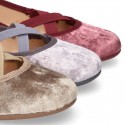 New SATIN VELVET canvas ballet flats dancer style with elastic crossed bands.