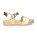 New Sandals espadrille style with parallels straps.