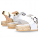 New Sandals espadrille style with parallels straps.