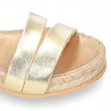 New Sandals espadrille style with parallels straps.