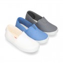 Cotton canvas Bamba type shoes with elastic band.