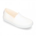 Cotton canvas Bamba type shoes with elastic band.