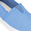 Cotton canvas Bamba type shoes with elastic band.