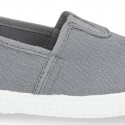 Cotton canvas Bamba type shoes with elastic band.