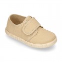 Cotton canvas kids sneaker espadrille shoes laceless.