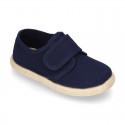 Cotton canvas kids sneaker espadrille shoes laceless.