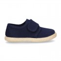 Cotton canvas kids sneaker espadrille shoes laceless.