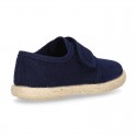 Cotton canvas kids sneaker espadrille shoes laceless.