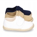 Cotton canvas kids sneaker espadrille shoes laceless.