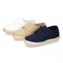 Cotton canvas kids sneaker espadrille shoes laceless.