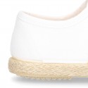 Cotton canvas kids sneaker espadrille shoes laceless.