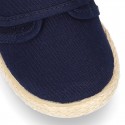 Cotton canvas kids sneaker espadrille shoes laceless.