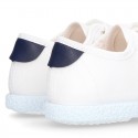 Cotton canvas Kids tennis shoes laceless.