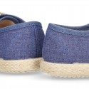 JEANS cotton canvas Laces up shoes espadrilles style.