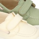 Cotton Canvas Boat shoes laceless for kids.