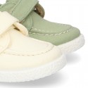 Cotton Canvas Boat shoes laceless for kids.