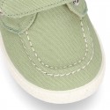 Cotton Canvas Boat shoes laceless for kids.