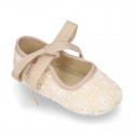 LACE Cotton canvas BABY Mary Janes angel style in pastel colors.