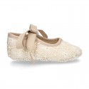 LACE Cotton canvas BABY Mary Janes angel style in pastel colors.