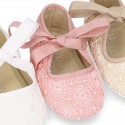 LACE Cotton canvas BABY Mary Janes angel style in pastel colors.