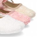 LACE Cotton canvas BABY Mary Janes angel style in pastel colors.