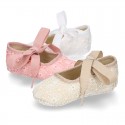 LACE Cotton canvas BABY Mary Janes angel style in pastel colors.