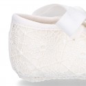 LACE Cotton canvas BABY Mary Janes angel style in pastel colors.