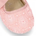 LACE Cotton canvas BABY Mary Janes angel style in pastel colors.