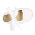 LACE Cotton canvas BABY Mary Janes angel style in pastel colors.