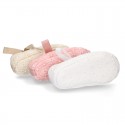 LACE Cotton canvas BABY Mary Janes angel style in pastel colors.