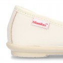 Washable Nappa leather Ballet shoes with adjustable ribbon for girls.