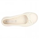 Washable Nappa leather Ballet shoes with adjustable ribbon for girls.