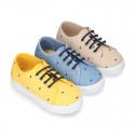 FANTASY COTTON canvas tennis shoes to dress for kids with shoelaces closure.