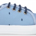 FANTASY COTTON canvas tennis shoes to dress for kids with shoelaces closure.